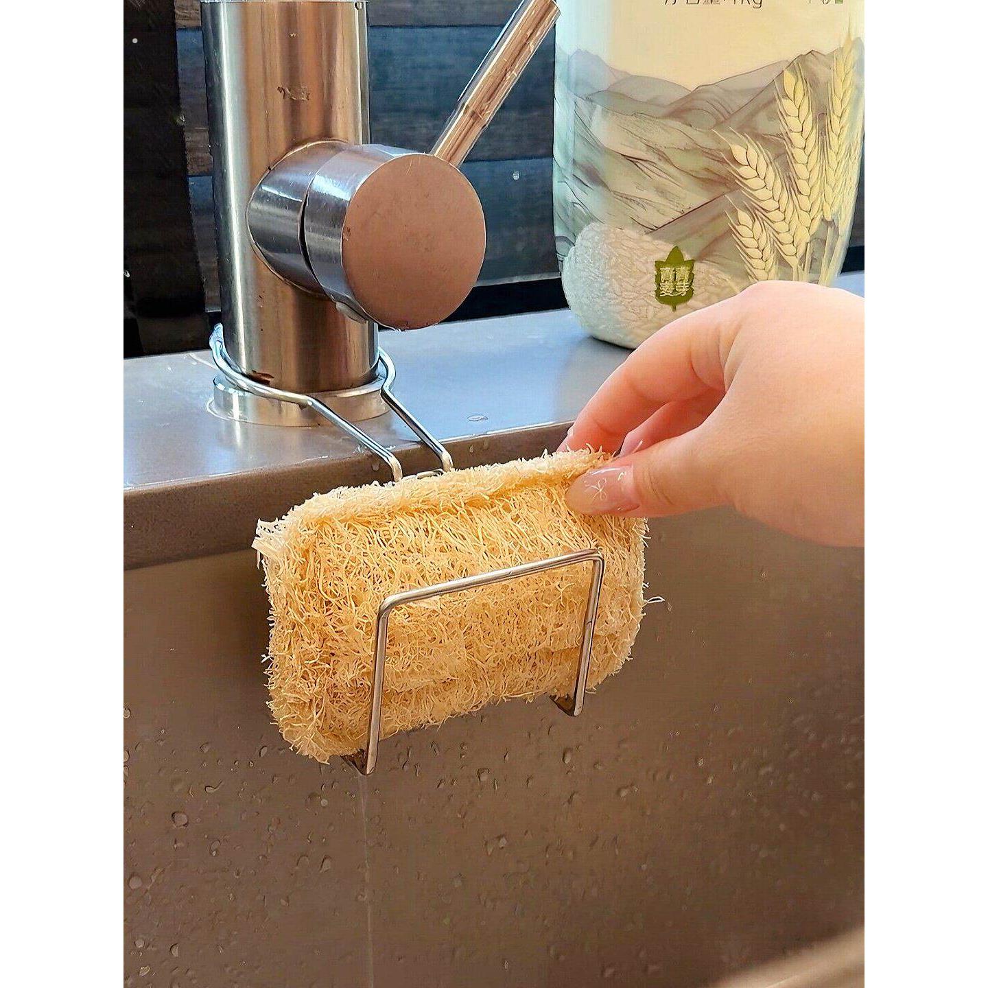 洗碗布沥水架免打孔挂式厨房水槽不锈钢收纳架海绵擦百洁布置物架