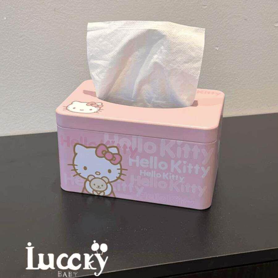 可爱粉色纸巾铁盒卫生纸盒客厅高颜值少女心宿舍桌面纸盒