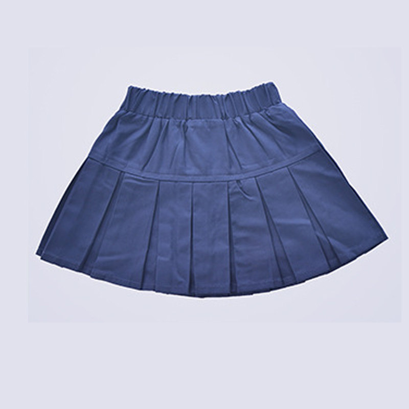 女童校服裙深蓝色百褶裙初中小学生半身裙男童藏青色五分班服短裤