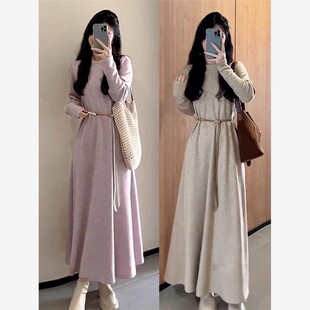 2025年新 新年衬衫 夏季 妇女 超级热长毛衣裙子 长裙针织内装