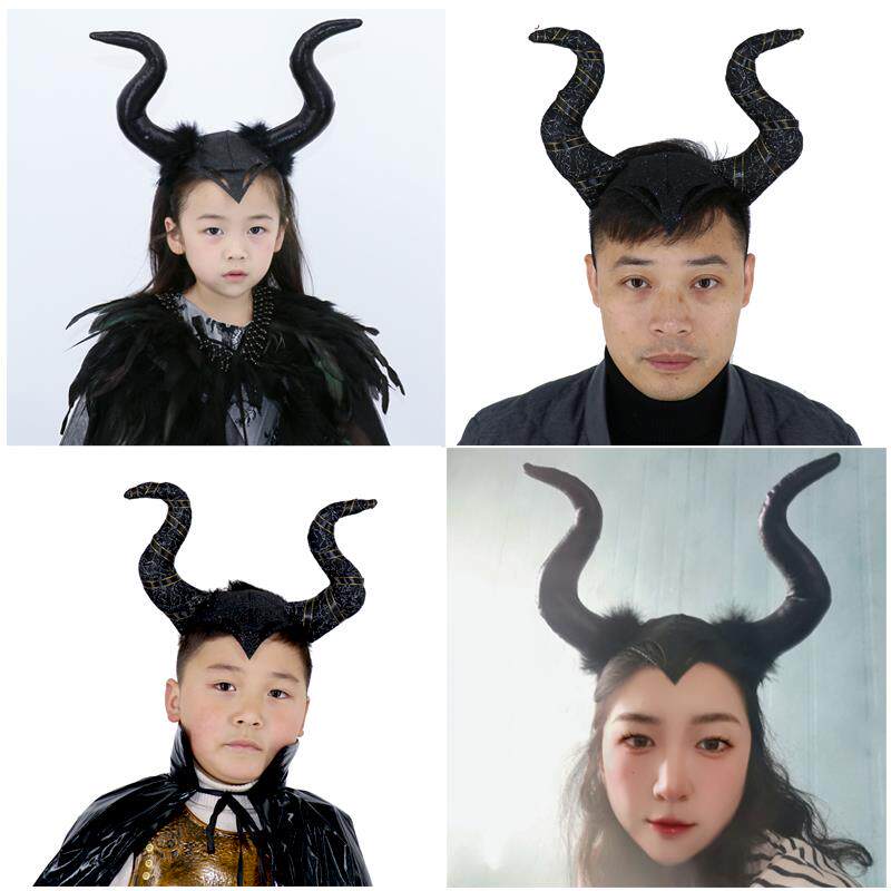 牛角头饰发箍万圣节配饰cosplay装扮搞怪牛魔王角沉睡恶魔角发卡