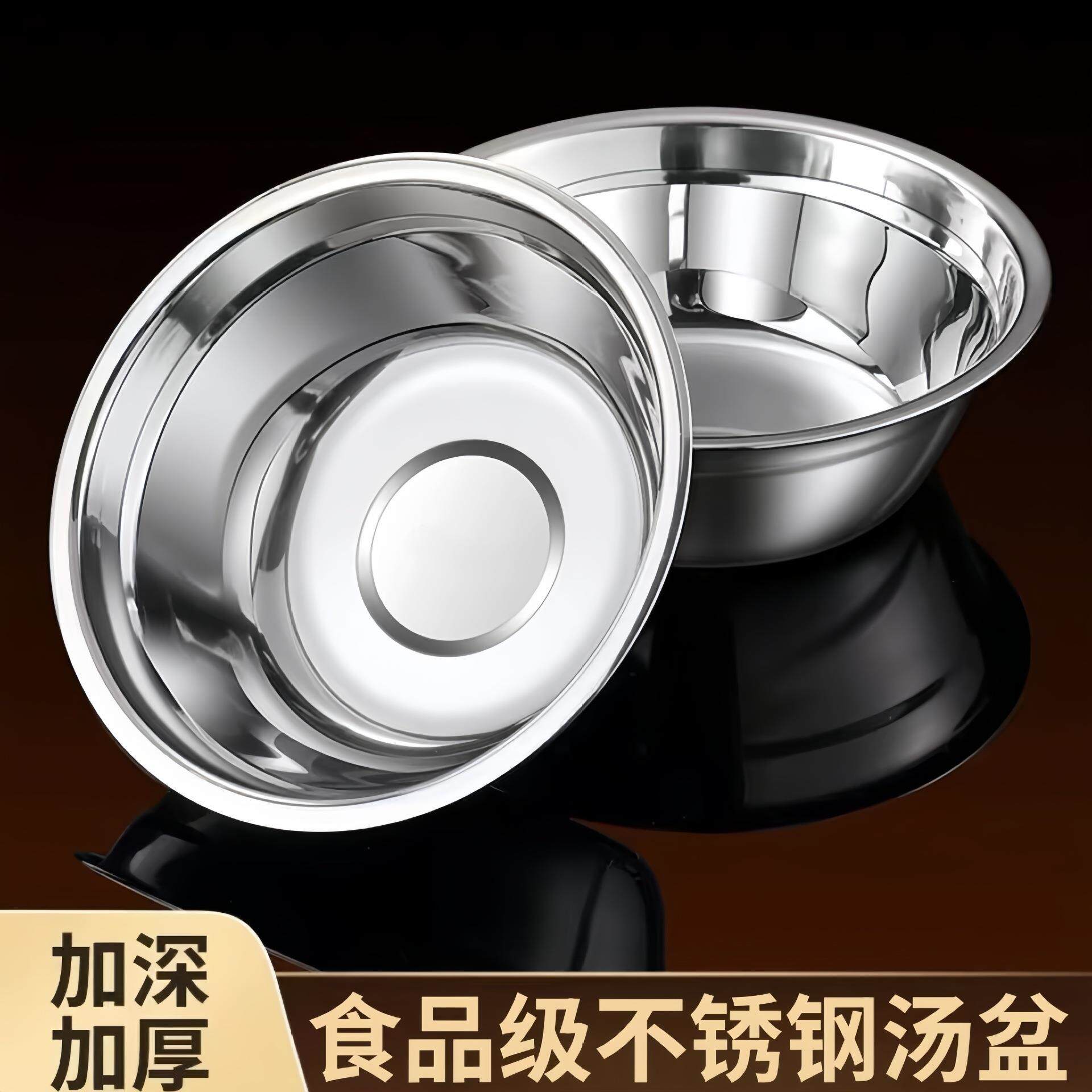 不锈钢加厚马斗码斗厨房调料盆配菜小盆拌料盆装菜盆食堂学校汤碗