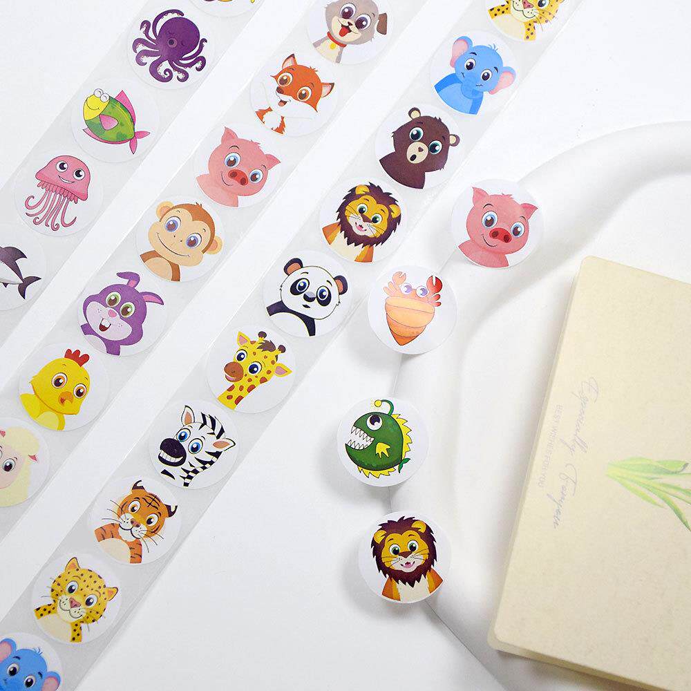 儿童卡通动物贴贴纸宝宝贴画幼儿园英语教师励志小红花奖励卷粘贴