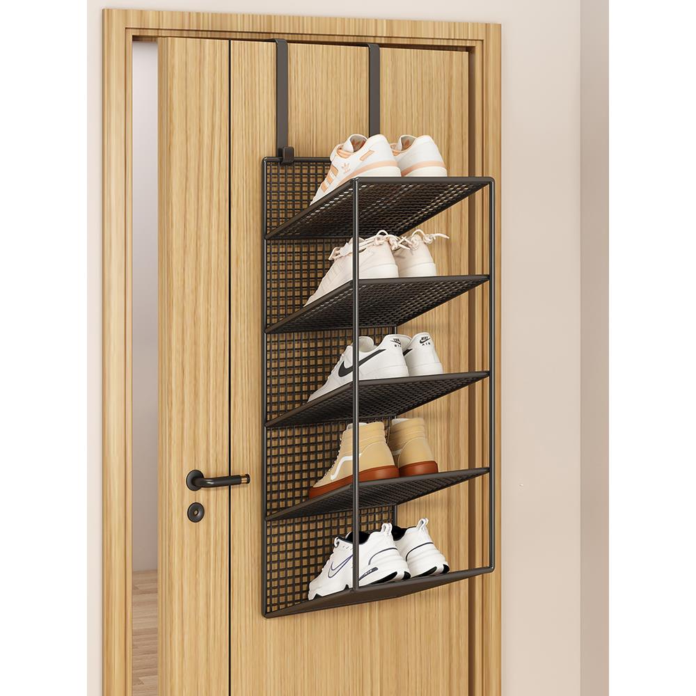 简易门口悬挂式鞋架多层小窄门口壁挂出租房宿舍门上挂鞋整理神器