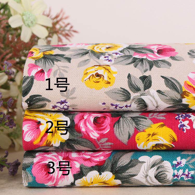 田园风格全棉府绸纯棉大碎花布料服装连衣裙加密印花布手工DIY布