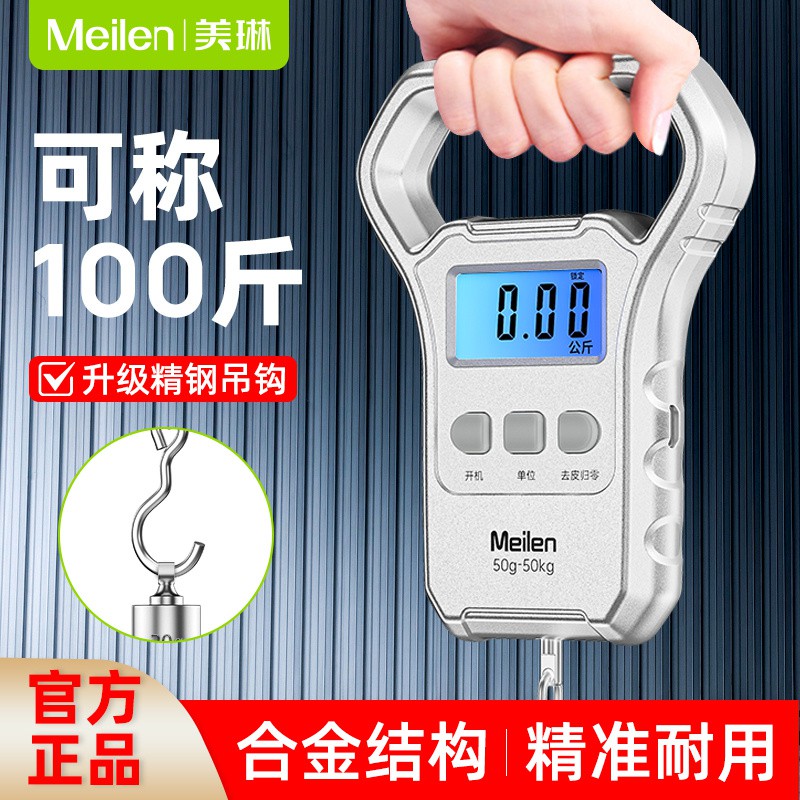 德国进口手提秤商用电子秤精准高精度便携充电电池50kg100斤吊钩图片