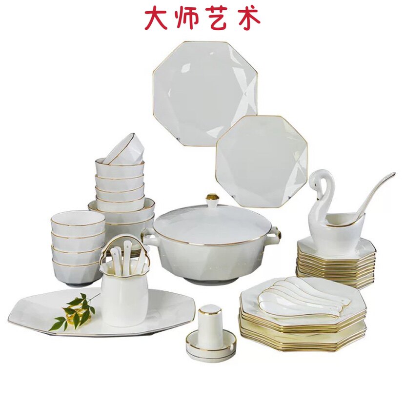 手绘骨瓷餐具景德镇轻奢