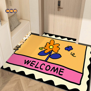 pvc厚皮革入户门地垫进门门口家用门垫脚垫玄关新款 可擦免洗地毯