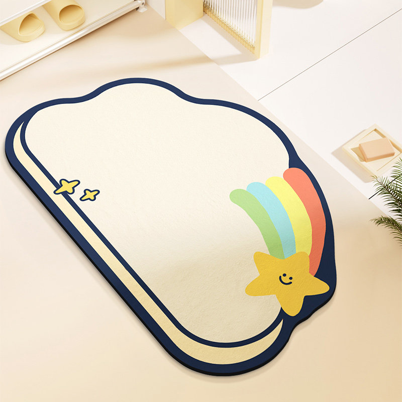 浴室地垫卫生间门口家用硅藻泥防滑吸水垫厕所洗澡专用防摔脚垫