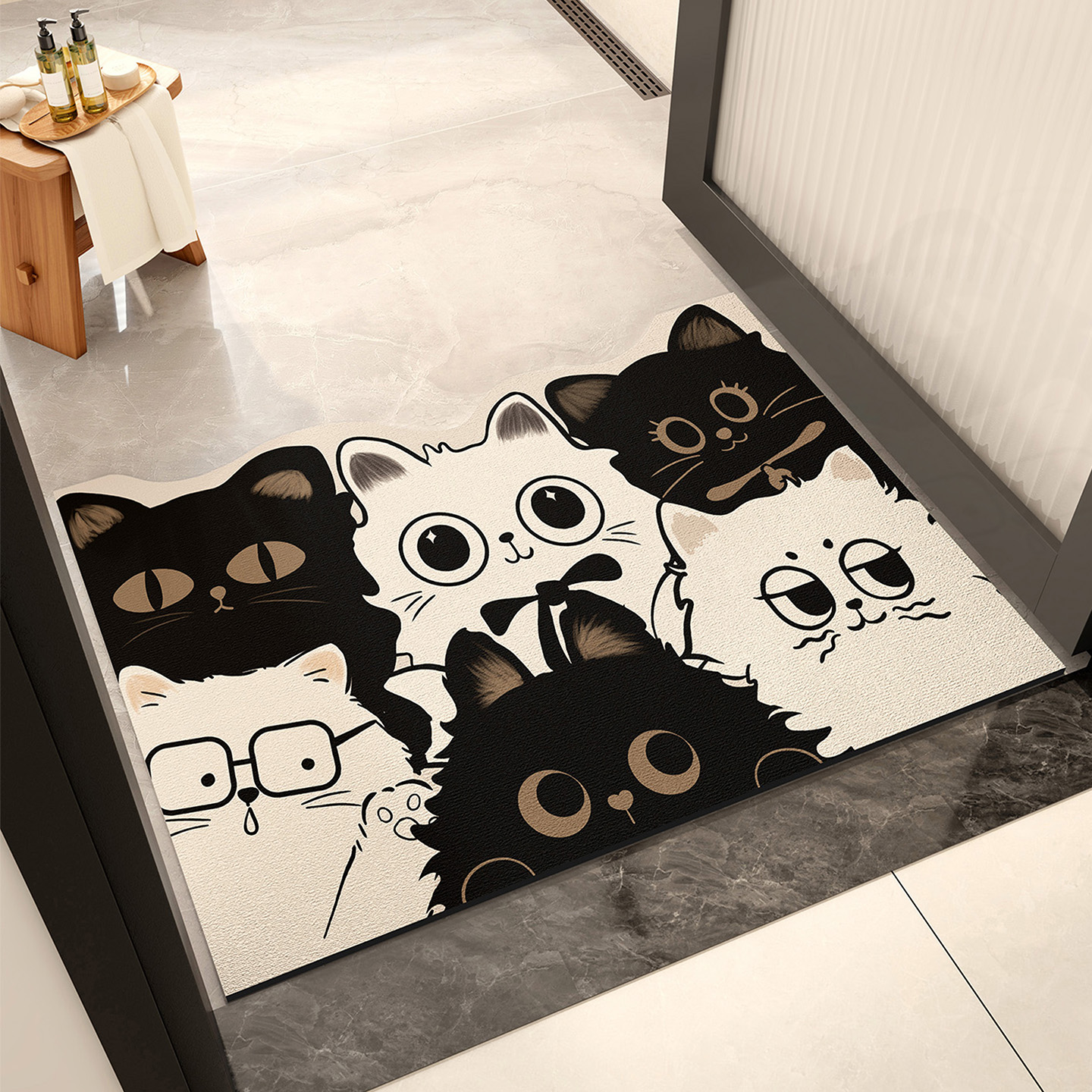 卡通浴室地垫卫生间门口专用硅藻泥防滑吸水垫厕所家用洗澡脚垫