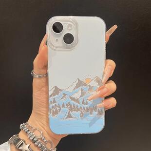 日出雪山羽纱适用苹果15pro手机壳iphone14适用一加13适用红米k80适用小米适用荣耀300保护套3040适用华为p70