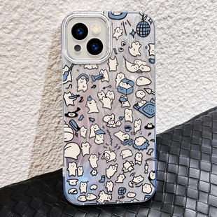 满屏猫咪羽纱适用苹果15pro手机壳iphone14适用一加13适用红米k80pro小米适用荣耀300pro保护套30适用华为p70