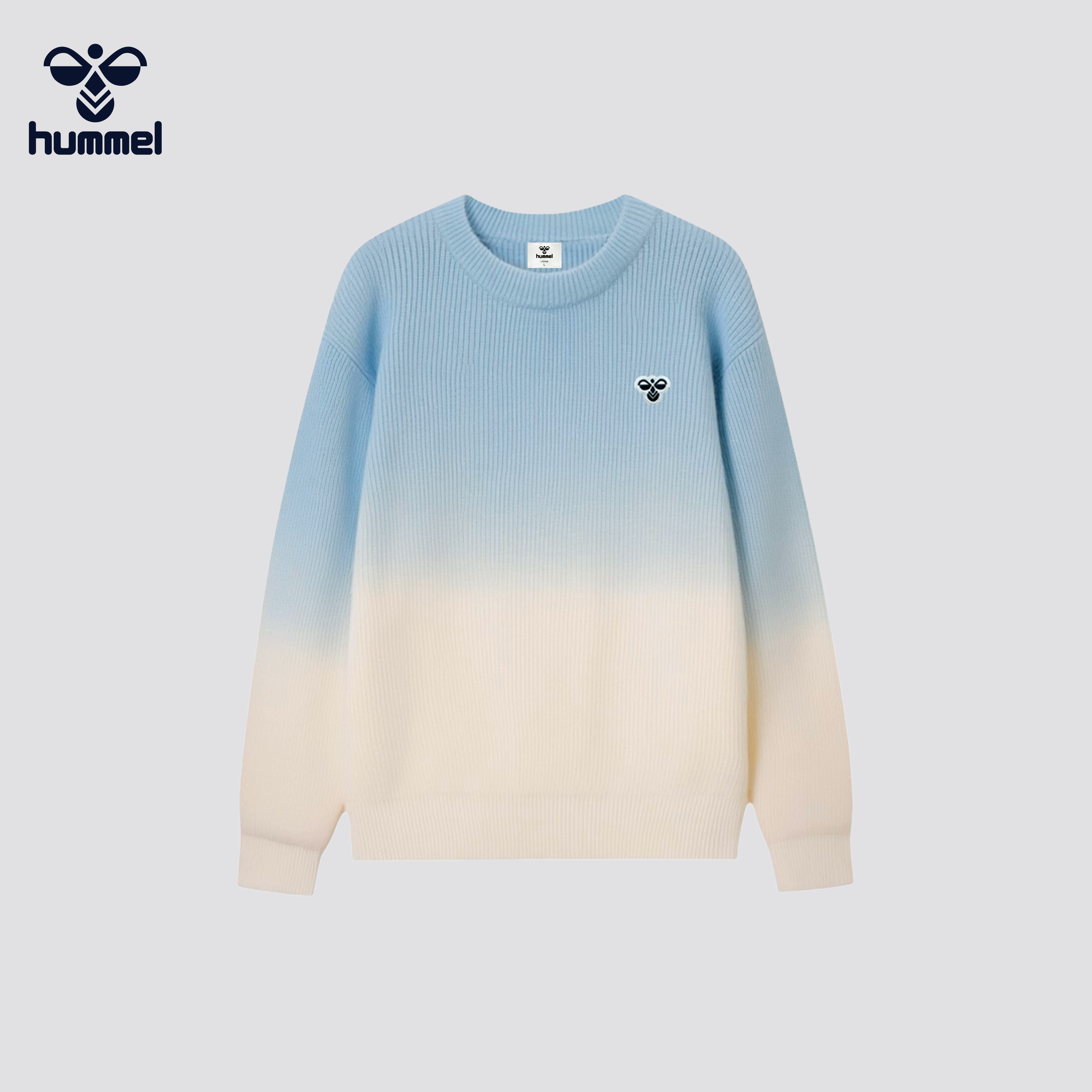 HUMMEL复古渐变圆领针织衫