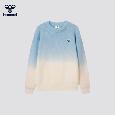 HUMMEL复古渐变圆领针织衫
