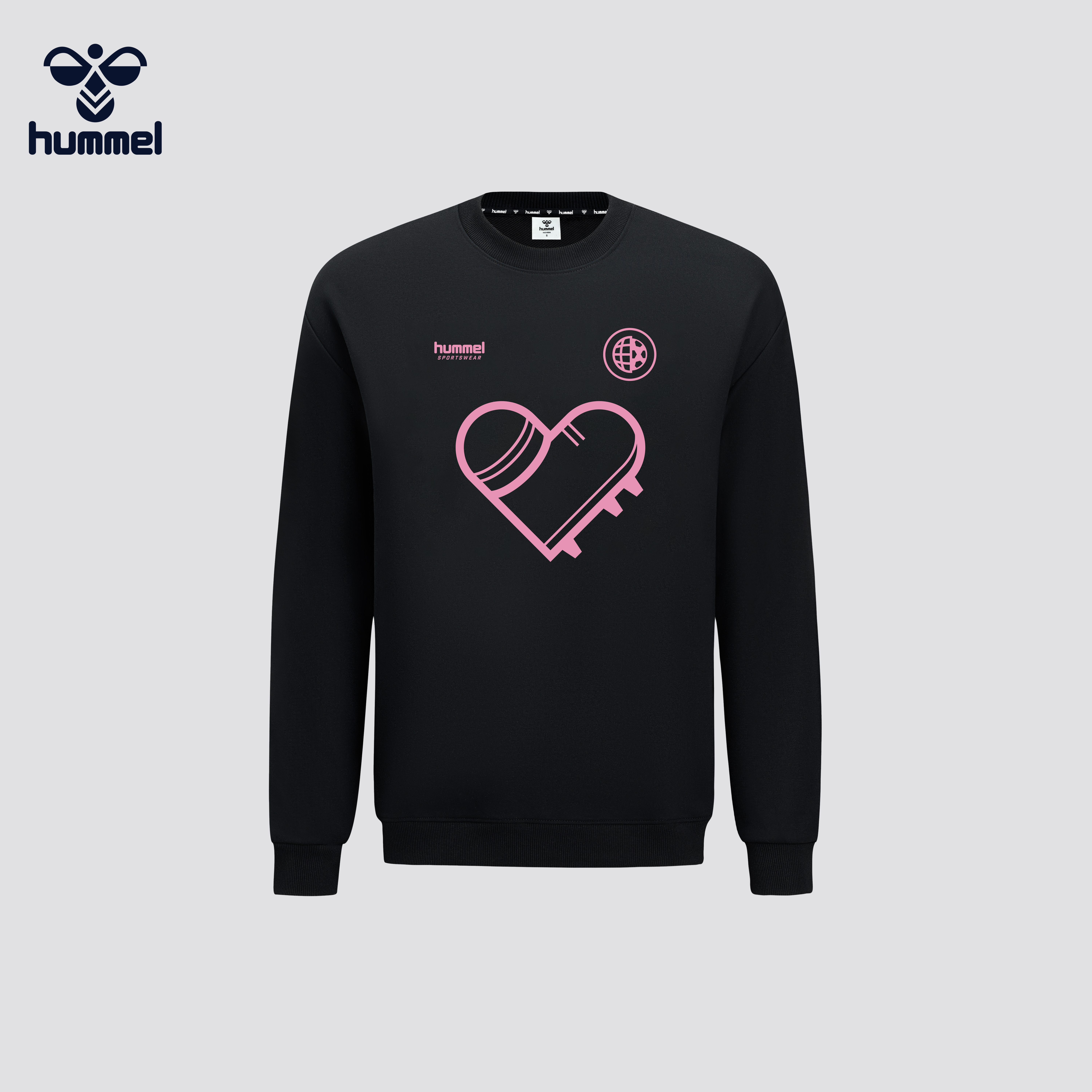 HUMMEL情侣爱心印花圆领卫衣