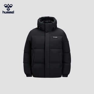 hummel2025新款冬季连帽羽绒服男短款加厚保暖冬季外套时尚百搭