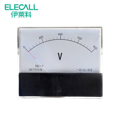 伊莱科（ELECALL）指针式交流电压表伏特表电表59L1800V电压表
