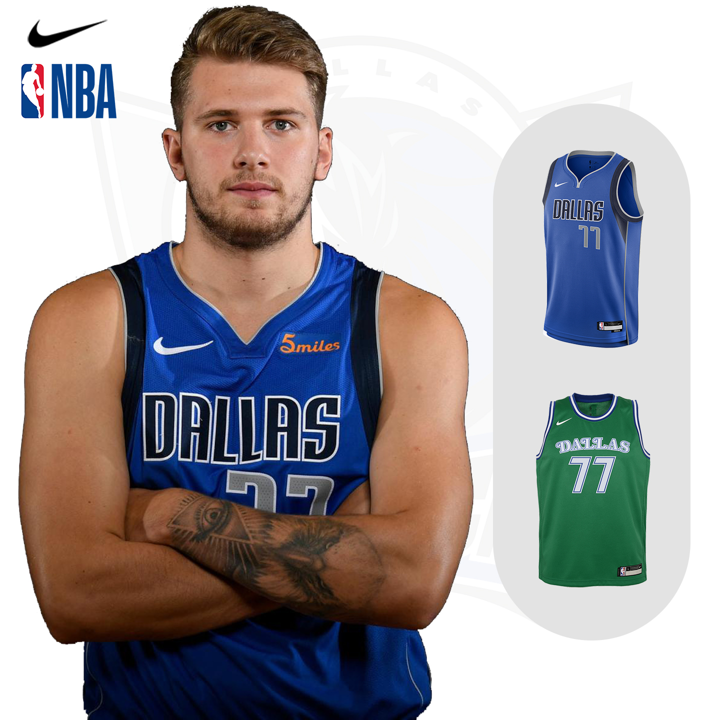 NBA Nike独行侠东契奇球衣主场复古版儿童青少年运动篮球球衣背心