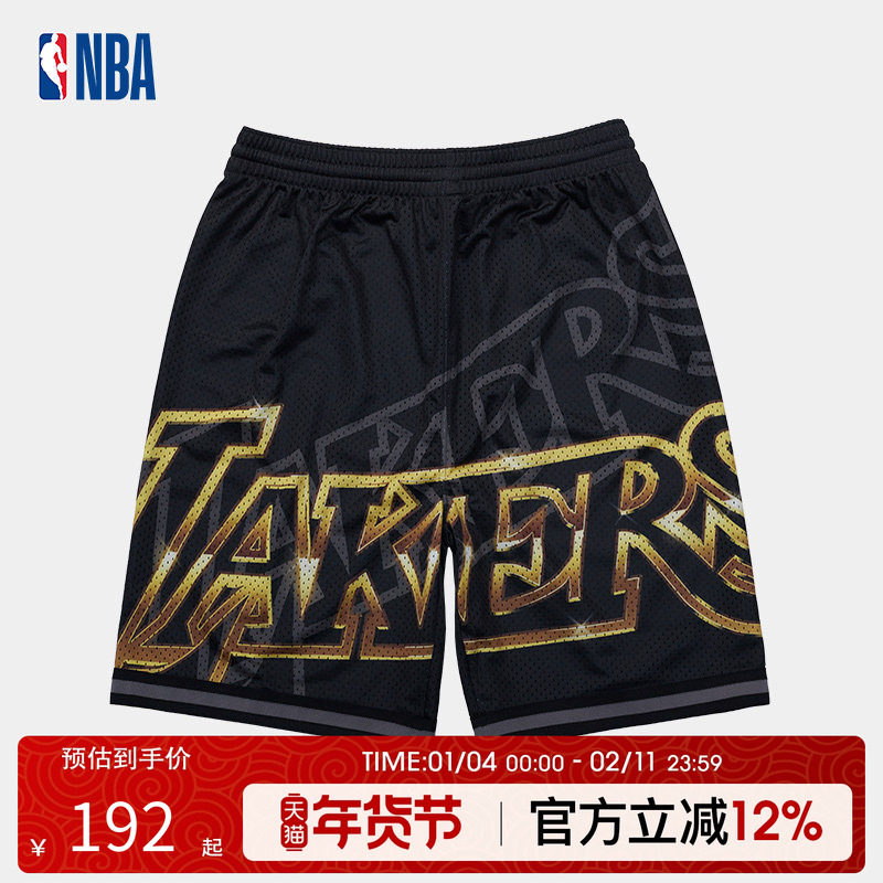 NBA篮球服湖人队青少年大童学生夏季户外运动球裤短裤