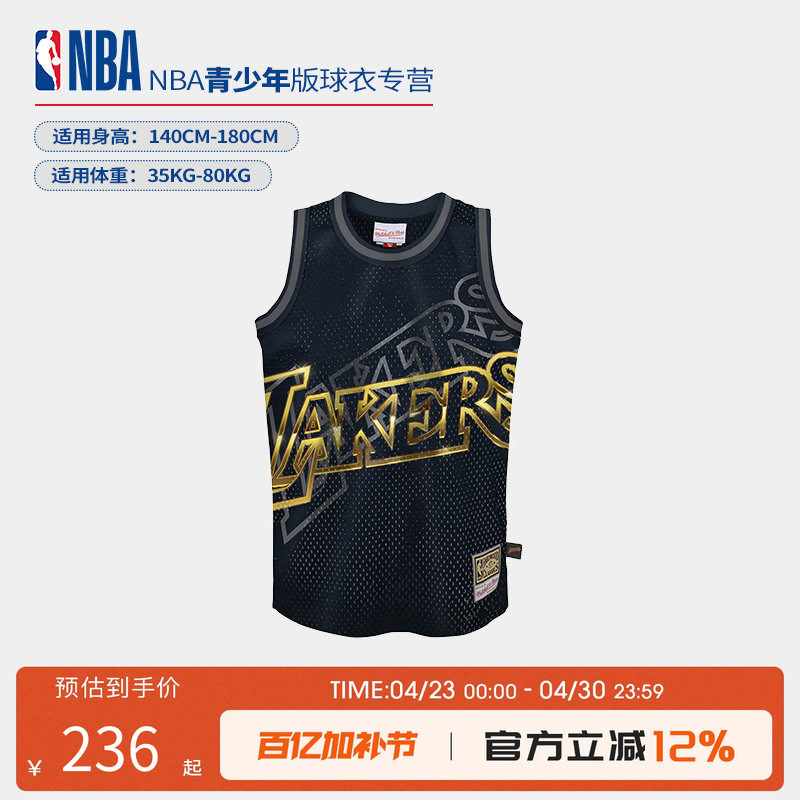 NBA篮球服湖人队青少年运动球衣背心