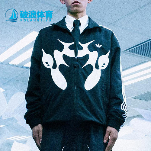 Adidas/阿迪达斯正品三叶草男士经典时尚印花梭织夹克外套JL7541