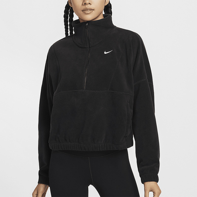 耐克女士半拉链短款摇粒绒卫衣
