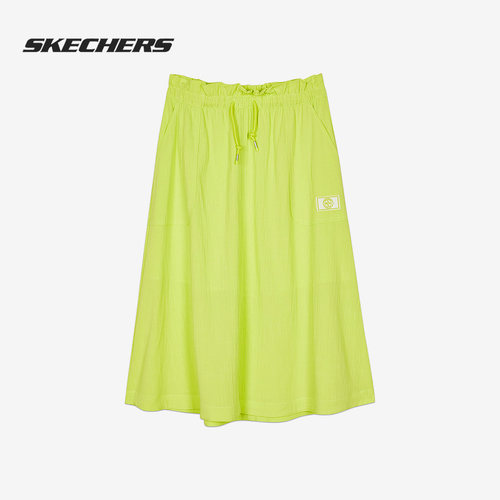 Skechers/斯凯奇正品潮流中长裙百搭自然腰女子梭织长裙L221W153