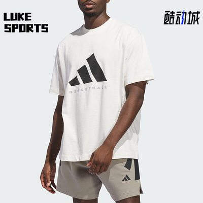 Adidas/阿迪达斯正品2025夏季款男女休闲宽松篮球运动短袖JX5574