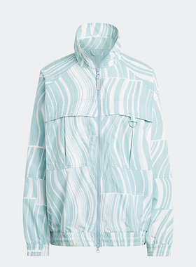 Adidas/阿迪达斯正品SMC女子款训练印花立领运动夹克外套HT1102