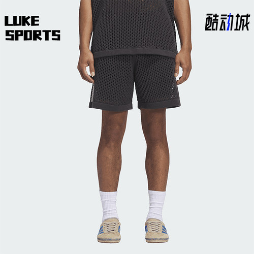 Adidas/阿迪达斯正品CrochetShorts新款男经典碳黑色短裤JF4273