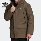 PADDE男子连帽运动棉服ED5835 三叶草PARKA Adidas 阿迪达斯正品