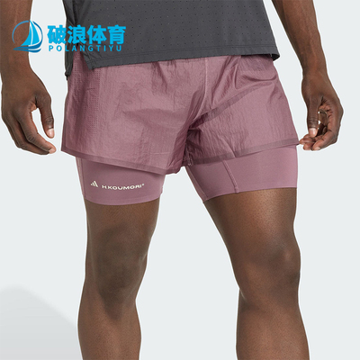 Adidas/阿迪达斯正品夏季男士时尚跑步二合一简约训练短裤KB8431