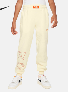 Nike/耐克正品OUTLETS大童加绒篮球针织束脚长裤FD4016-113
