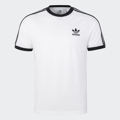 Adidas/阿迪达斯正品三叶草男士透气条纹运动修身短袖KB2460