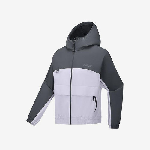 Skechers/斯凯奇正品春秋款女士梭织印花拉链连帽外套P225W106
