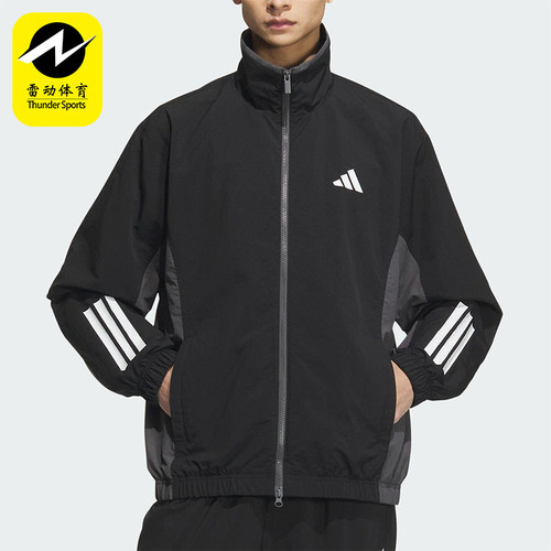 Adidas/阿迪达斯正品2025男士拉链梭织宽松运动休闲外套KC3920