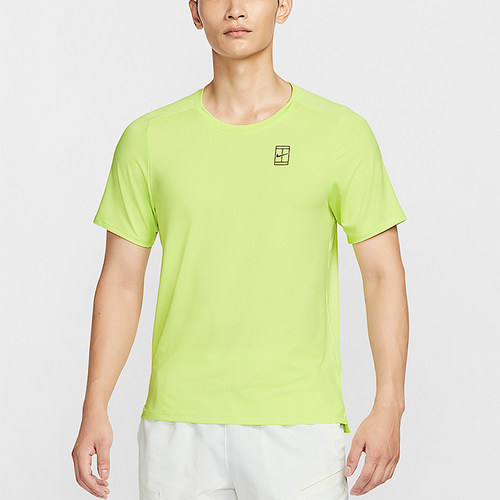 Nike/耐克正品Dri-FIT男士透气网球修身圆领运动短袖FZ6911-736