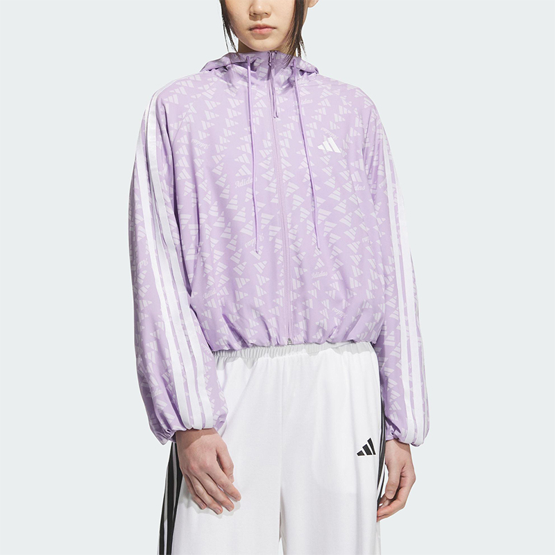 Adidas/阿迪达斯正品S WV JKT女士休闲短款花苞满印外套KB7761