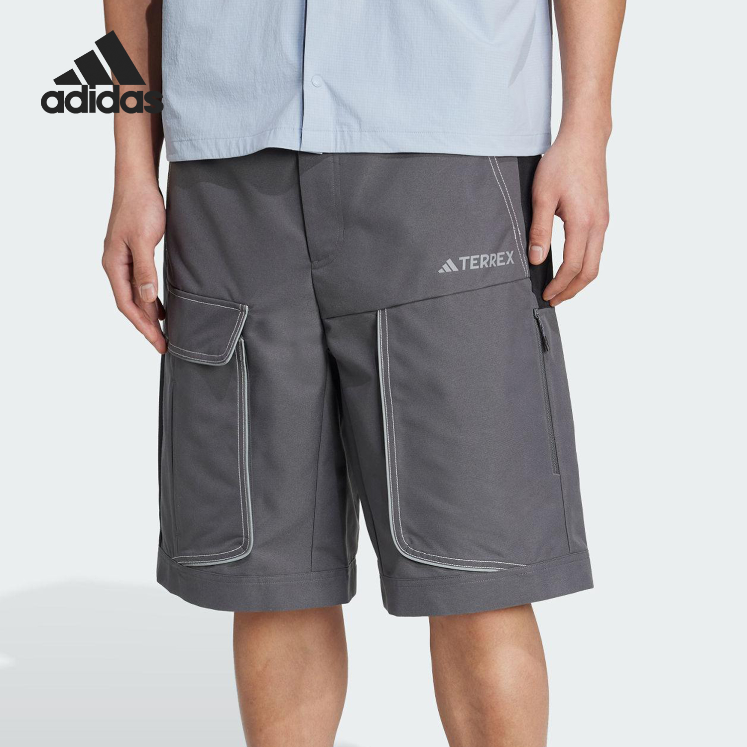 Adidas/阿迪达斯官方正品2025夏季款男士户外工装运动短裤JD3488
