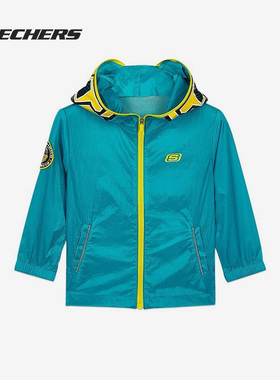 Skechers/斯凯奇正品新款儿童休闲连帽运动夹克外套 L221B026