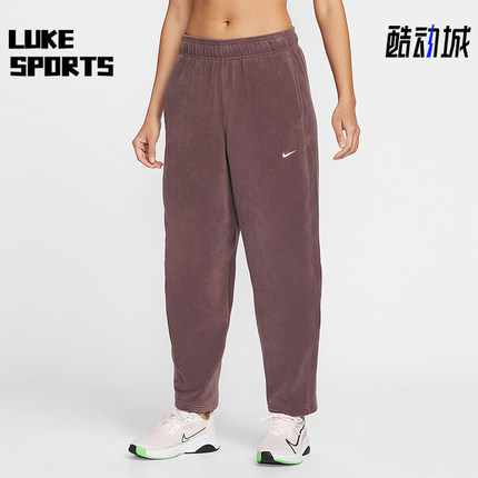Nike/耐克正品2025冬季款女士休闲中腰摇粒绒刺绣长裤HV3708-502