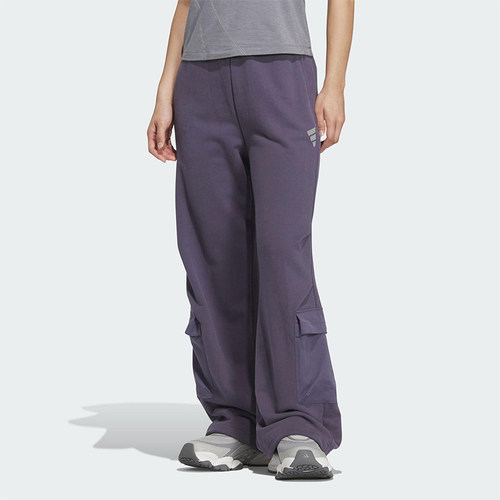 Adidas/阿迪达斯正品2025冬季款女士日常针织直筒印花长裤KS0075