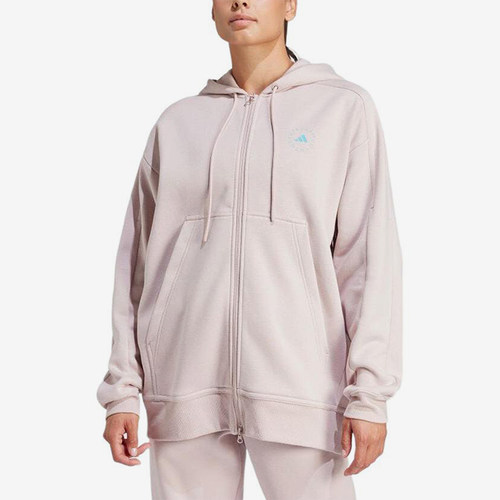 Adidas/阿迪达斯正品连帽纯色拉链长袖女休闲针织外套IU0860