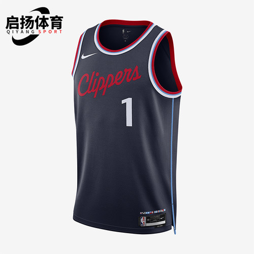 Nike/耐克正品洛杉矶快船队男士圆领透气运动背心T恤FQ4702-422