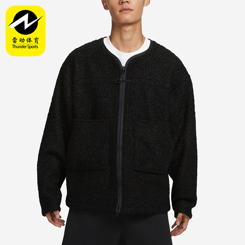 Nike/耐克正品秋冬款女士经典休闲保暖羊羔绒拉链外套FB7411-010