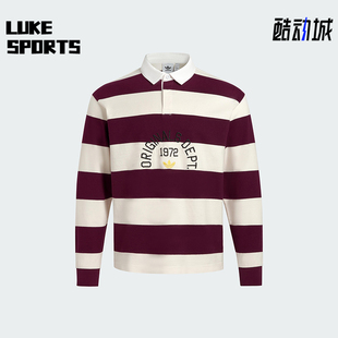 KF1867 Adidas 阿迪达斯正品 三叶草男士 翻领宽松条纹三条纹POLO衫