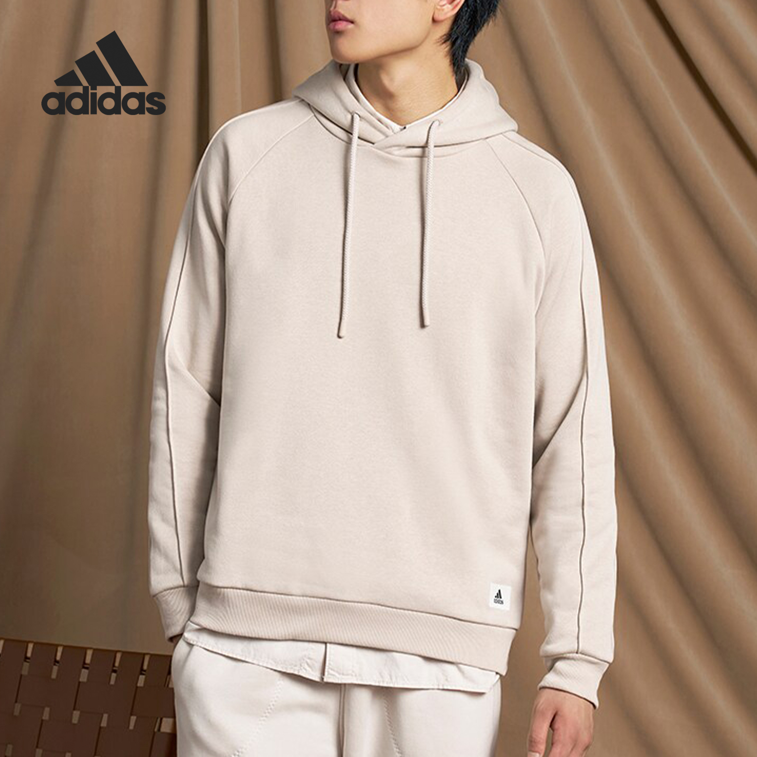 Adidas/阿迪达斯运动休闲男士宽松连帽卫衣套头衫IS7489
