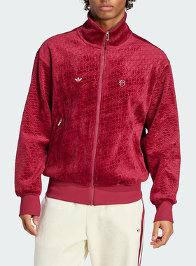 Adidas/阿迪达斯正品三叶草男士丝绒拉链足球时尚运动外套JV9271