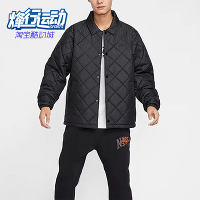 耐克男士保暖户外宽松翻领棉服