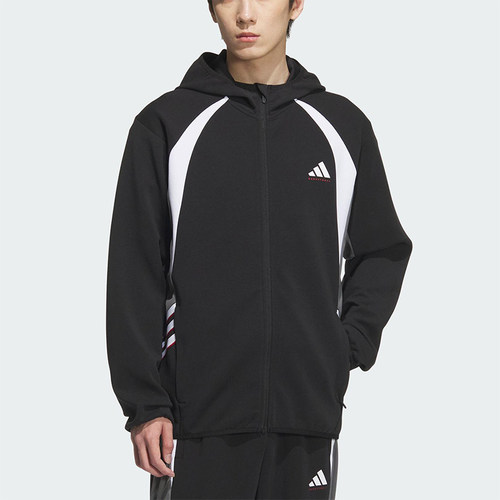Adidas/阿迪达斯正品2025秋季款男士运动篮球拼接连帽外套KC0330
